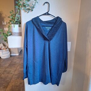Soft surroundings pullover tunic top Blue XS